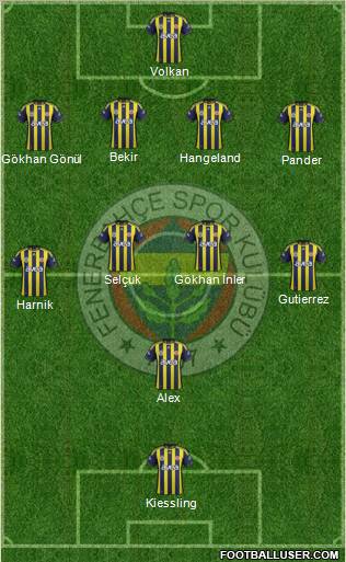 Fenerbahçe SK Formation 2012