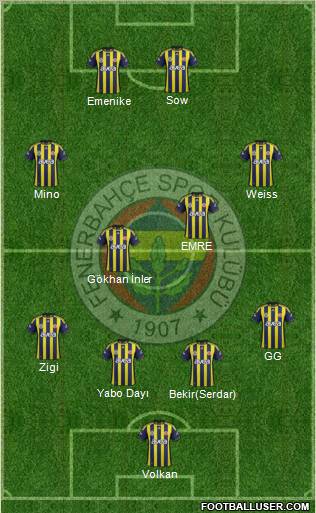 Fenerbahçe SK Formation 2012
