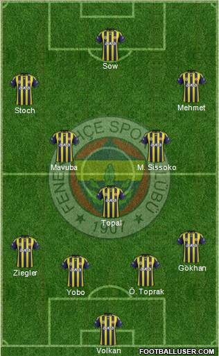 Fenerbahçe SK Formation 2012