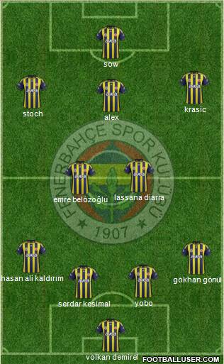 Fenerbahçe SK Formation 2012