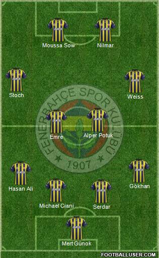 Fenerbahçe SK Formation 2012