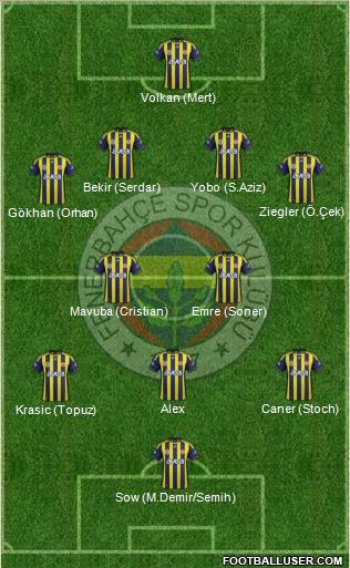 Fenerbahçe SK Formation 2012