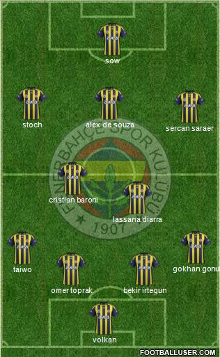 Fenerbahçe SK Formation 2012