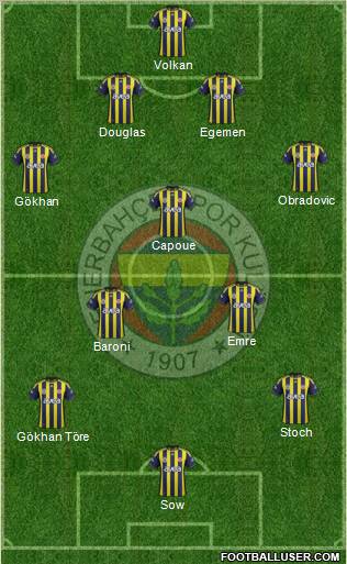 Fenerbahçe SK Formation 2012