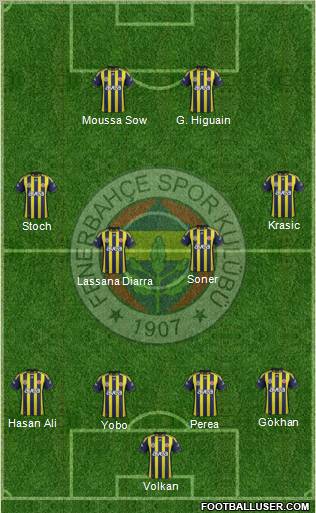 Fenerbahçe SK Formation 2012