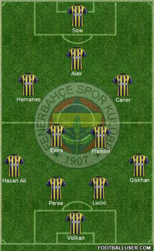 Fenerbahçe SK Formation 2012
