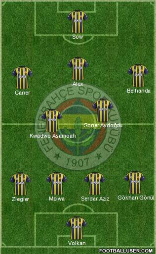 Fenerbahçe SK Formation 2012