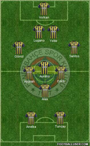 Fenerbahçe SK Formation 2012