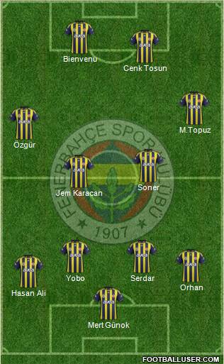 Fenerbahçe SK Formation 2012
