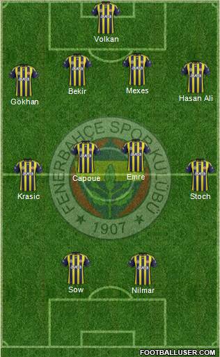 Fenerbahçe SK Formation 2012
