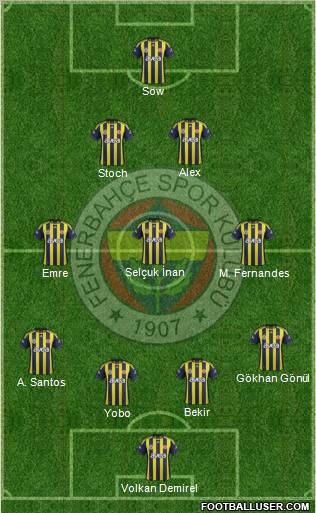 Fenerbahçe SK Formation 2012