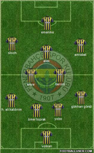 Fenerbahçe SK Formation 2012