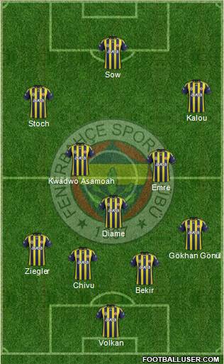 Fenerbahçe SK Formation 2012