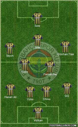 Fenerbahçe SK Formation 2012