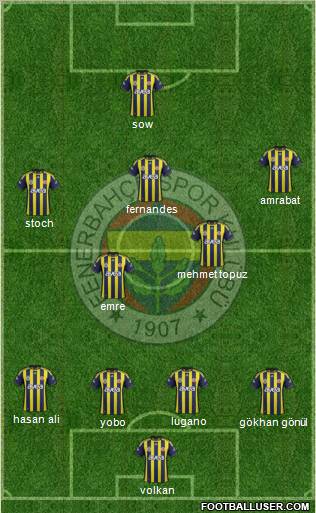 Fenerbahçe SK Formation 2012