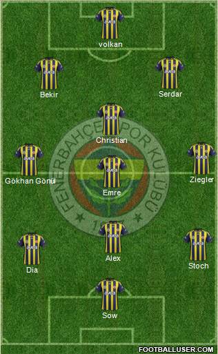 Fenerbahçe SK Formation 2012