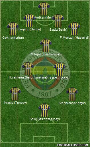 Fenerbahçe SK Formation 2012