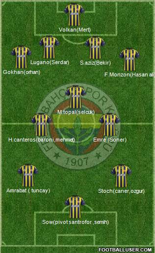 Fenerbahçe SK Formation 2012