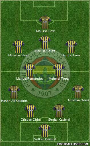 Fenerbahçe SK Formation 2012