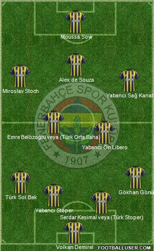 Fenerbahçe SK Formation 2012