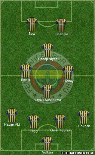 Fenerbahçe SK Formation 2012