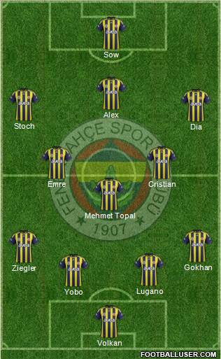 Fenerbahçe SK Formation 2012