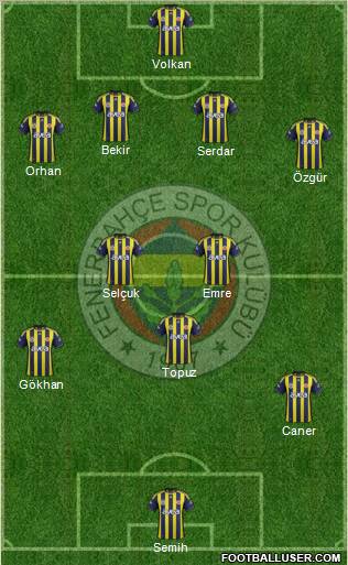Fenerbahçe SK Formation 2012