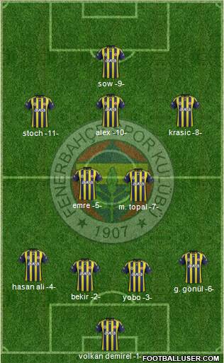 Fenerbahçe SK Formation 2012