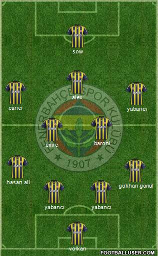 Fenerbahçe SK Formation 2012