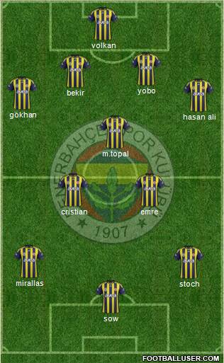 Fenerbahçe SK Formation 2012