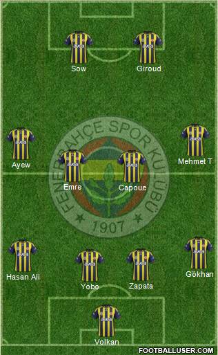 Fenerbahçe SK Formation 2012
