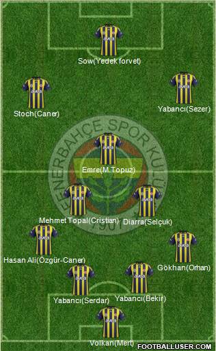 Fenerbahçe SK Formation 2012