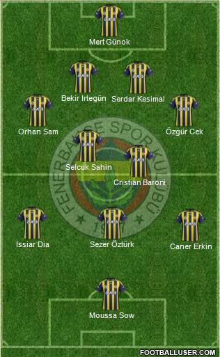 Fenerbahçe SK Formation 2012