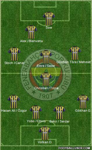 Fenerbahçe SK Formation 2012