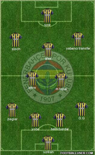 Fenerbahçe SK Formation 2012