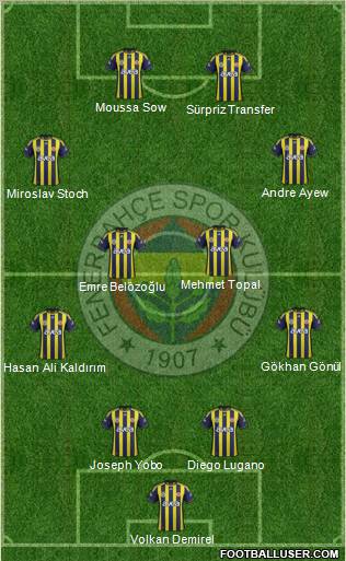 Fenerbahçe SK Formation 2012