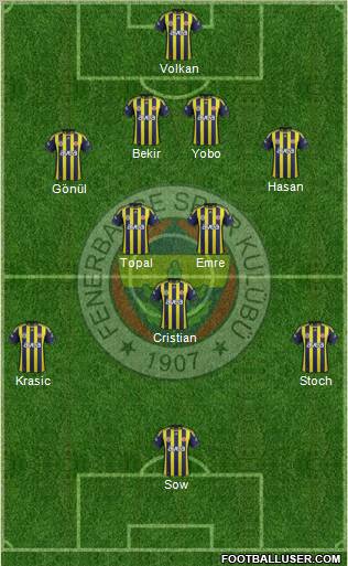Fenerbahçe SK Formation 2012