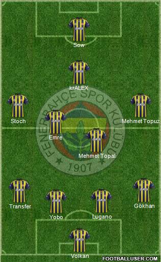 Fenerbahçe SK Formation 2012