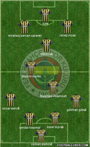 Fenerbahçe SK Formation 2012