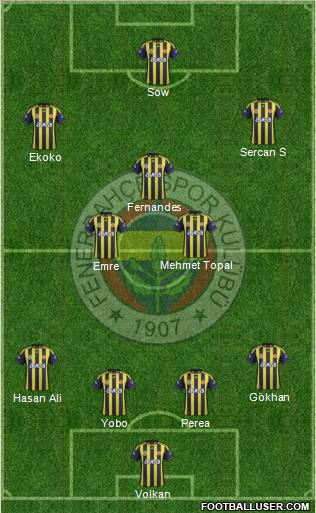 Fenerbahçe SK Formation 2012