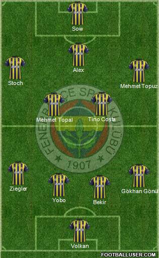 Fenerbahçe SK Formation 2012
