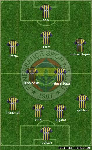Fenerbahçe SK Formation 2012