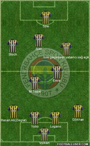 Fenerbahçe SK Formation 2012