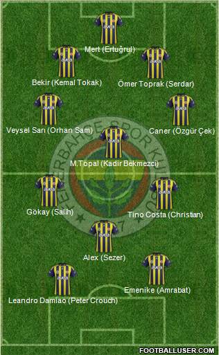 Fenerbahçe SK Formation 2012
