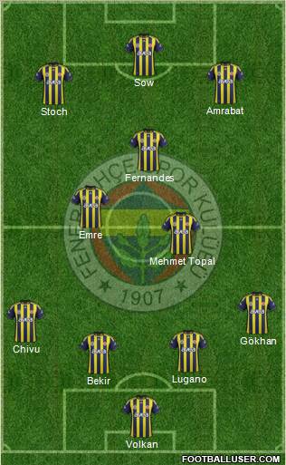 Fenerbahçe SK Formation 2012