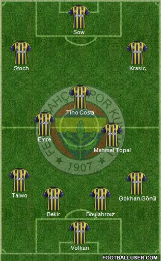 Fenerbahçe SK Formation 2012