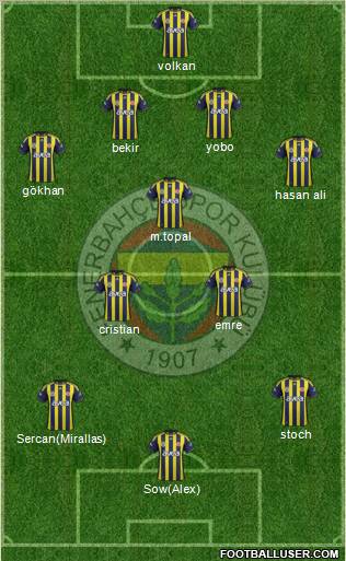 Fenerbahçe SK Formation 2012