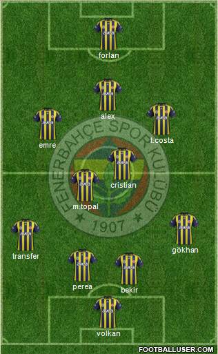 Fenerbahçe SK Formation 2012