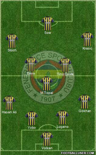Fenerbahçe SK Formation 2012