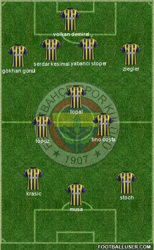 Fenerbahçe SK Formation 2012
